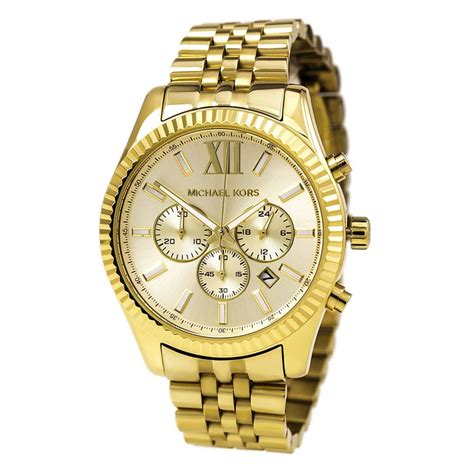 michael kors mens gold watch amazon|Michael Kors chronograph gold.